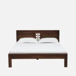 Orlena Sheesham Wood Bed Without Storage With Modern Headboard - Image 7