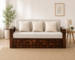 Oakridge Solid Wood Sofa Cum Bed In Natural Finish