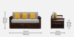 Oakridge Solid Wood Sofa Cum Bed In Natural Finish - Image 3