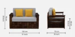 Riviera Premium Wooden Sofa Cum Bed With Plush Cushions - Image 7