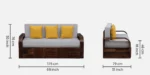 Valencia Solid Wood Sofa Cum Bed With Classic Design - Image 10
