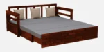 Meadow Solid Sheesham Wood Sofa Cum Bed In Rich Walnut Finish - Image 2