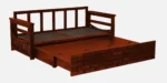 Meadow Solid Sheesham Wood Sofa Cum Bed In Rich Walnut Finish - Image 7