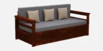 Meadow Solid Sheesham Wood Sofa Cum Bed In Rich Walnut Finish - Image 8