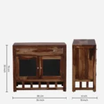 Modern Wooden Crockery Unit with Storage - Image 3