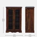 Solid Wood Crockery Cabinet with Glass Doors - Image 3