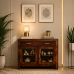 Large Wooden Crockery Cabinet with Drawers
