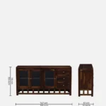 Traditional Sheesham Wood Crockery Unit - Image 3
