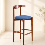 Vlvara Wooden Bar Stools in Warm Teak Finish (Set of 2)