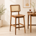 Kelmont Solid Wood High Chairs in Classic Brown Finish (Set of 2)