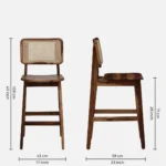 Kelmont Solid Wood High Chairs in Classic Brown Finish (Set of 2) - Image 7