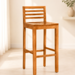 Frden Sheesham Wood Bar Chairs in Light Teak Finish (Set of 2)