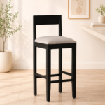 Centon Solid Wood Bar Stools in Teak Finish (Set of 2)