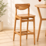 Urlano Solid Wood Bar Chairs in Dark Oak Finish (Set of 2)