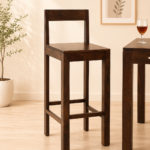 Hrivon Wooden Bar Stools in Classic Walnut Finish (Set of 2)
