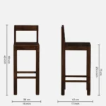 Hrivon Wooden Bar Stools in Classic Walnut Finish (Set of 2) - Image 4