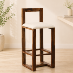 Yelron Solid Wood High Chairs in Warm Chestnut Finish (Set of 2)