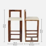 Yelron Solid Wood High Chairs in Warm Chestnut Finish (Set of 2) - Image 5