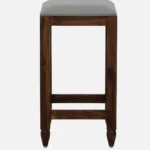 Alder Sheesham Wood Bar Stool in Walnut Finish - Image 6