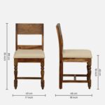 Furniture Tile Solid Sheesham Wood 6 Seater Dining Table Set with Cushioned Bench & Chairs | Premium Handcrafted Wooden Dining Furniture - Image 4