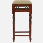 Alder Sheesham Wood Counter Height Bar Stool in Teak Finish - Image 2