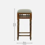 Briston Wooden Bar Stool with Backrest in Honey Finish - Image 5